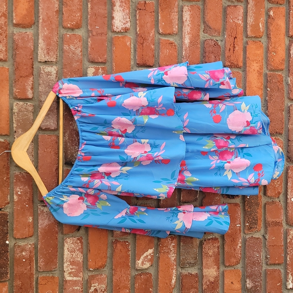 Floral Romper Pink Lily. Size Large